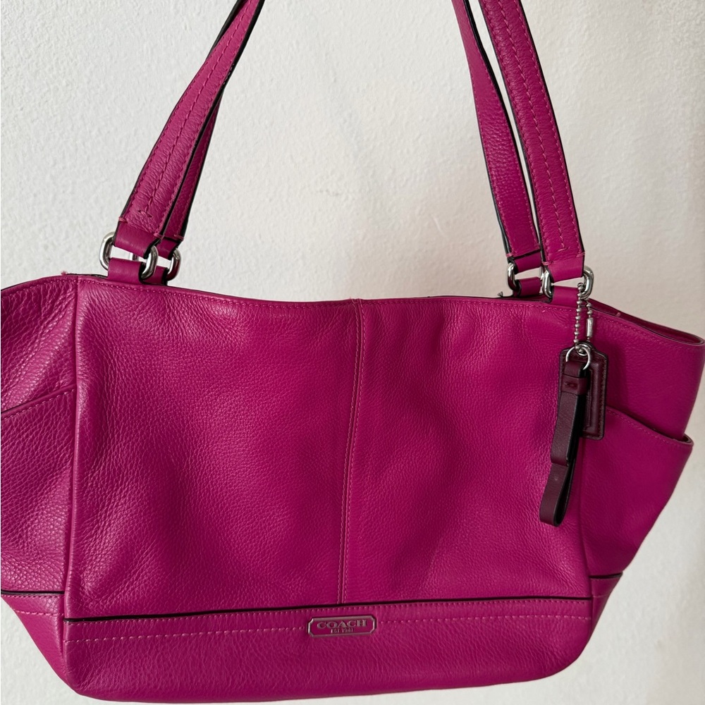 Coach Pink Leather Tote Bag